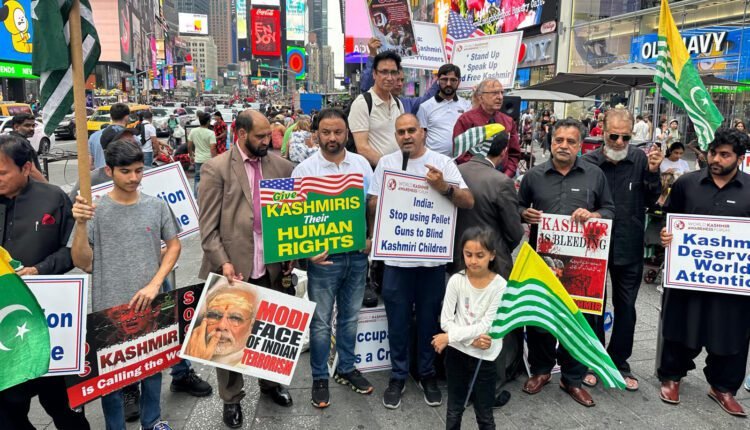 Kashmiri Voices Against Indian Brutalities Echoing in America. Community demonstrate protest at Times Square