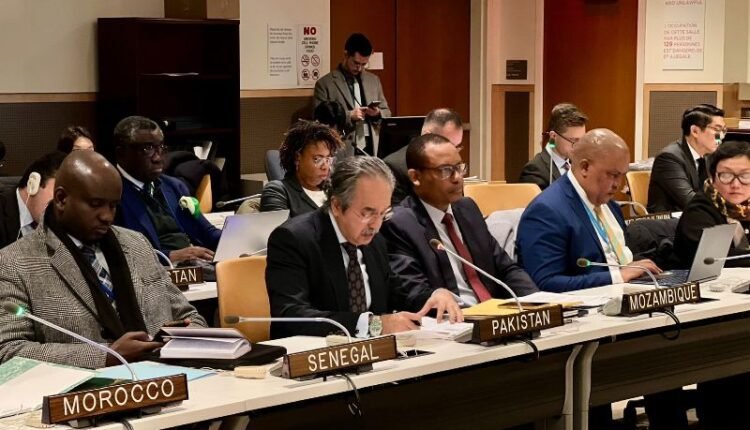 Asim Iftekhar addressing during the first meeting of the Group of Friends of Global Governance.