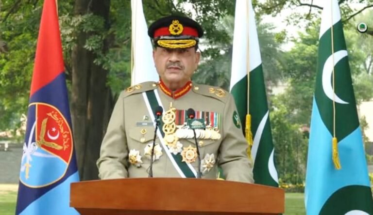 Asim Munir addressing May 9 ceremony in GHQ