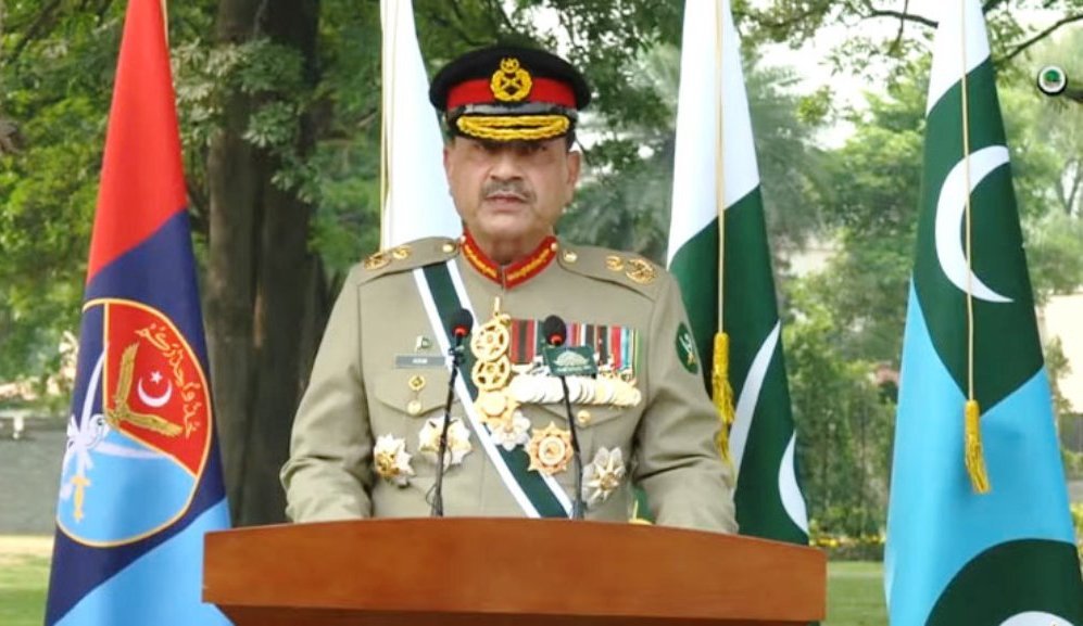 Asim Munir addressing May 9 ceremony in GHQ